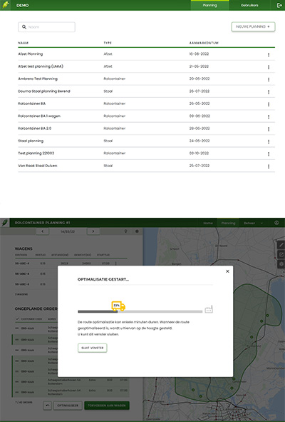 GreenRoutes applicatie; optimalisatie gestart