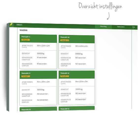 GreenRoutes- Routeoptimalisatie software scherm